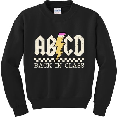 Retro Teacher Tour Abcd Back To School Classic Rock Kids Sweatshirt