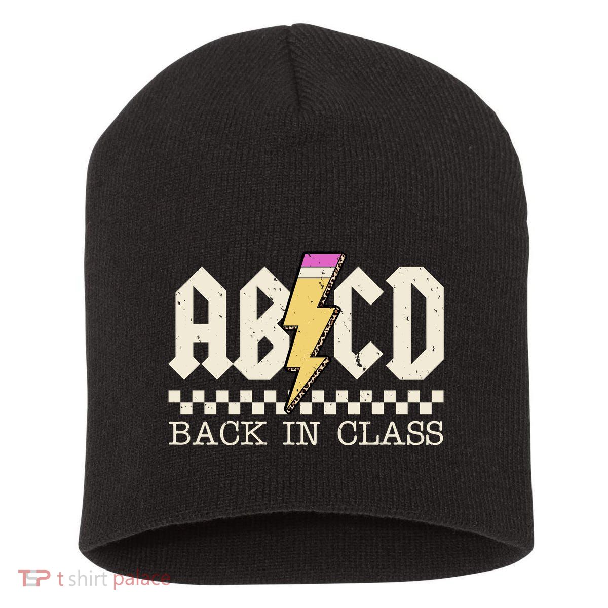 Retro Teacher Tour Abcd Back To School Classic Rock Short Acrylic Beanie