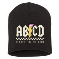 Retro Teacher Tour Abcd Back To School Classic Rock Short Acrylic Beanie