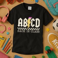 Retro Teacher Tour Abcd Back To School Classic Rock Kids T-Shirt