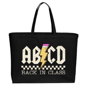 Retro Teacher Tour Abcd Back To School Classic Rock Cotton Canvas Jumbo Tote