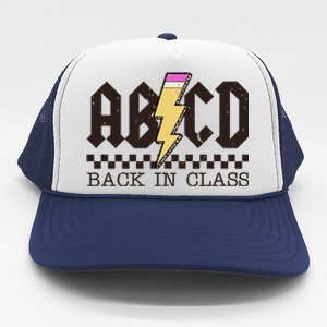 Retro Teacher Tour Abcd Back To School Classic Rock Trucker Hat