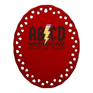 Retro Teacher Tour Abcd Back To School Classic Rock Ceramic Oval Ornament