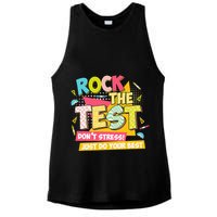 Rock The Test Day Motivational Retro Teachers Testing Day Ladies PosiCharge Tri-Blend Wicking Tank