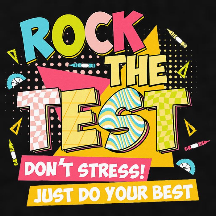 Rock The Test Day Motivational Retro Teachers Testing Day Ladies PosiCharge Tri-Blend Wicking Tank