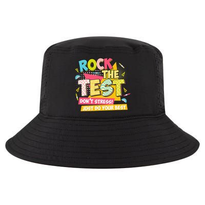 Rock The Test Day Motivational Retro Teachers Testing Day Cool Comfort Performance Bucket Hat