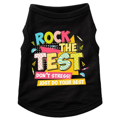 Rock The Test Day Motivational Retro Teachers Testing Day Doggie Tank