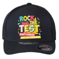 Rock The Test Day Motivational Retro Teachers Testing Day Flexfit Unipanel Trucker Cap