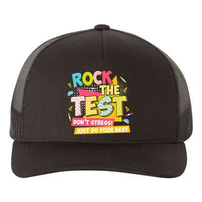 Rock The Test Day Motivational Retro Teachers Testing Day Yupoong Adult 5-Panel Trucker Hat