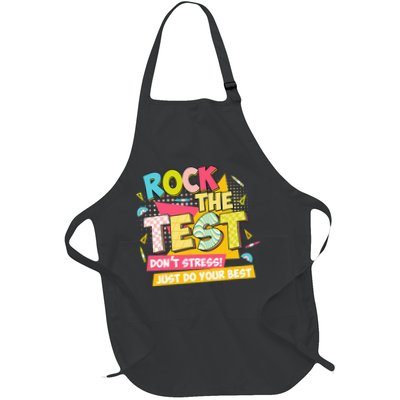 Rock The Test Day Motivational Retro Teachers Testing Day Apron