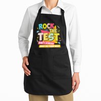 Rock The Test Day Motivational Retro Teachers Testing Day Apron