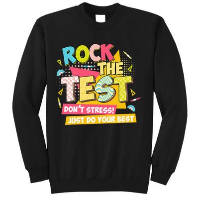 Rock The Test Day Motivational Retro Teachers Testing Day Sweatshirt
