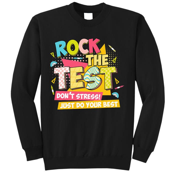 Rock The Test Day Motivational Retro Teachers Testing Day Sweatshirt