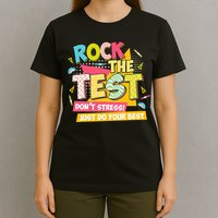 Rock The Test Day Motivational Retro Teachers Testing Day T-Shirt