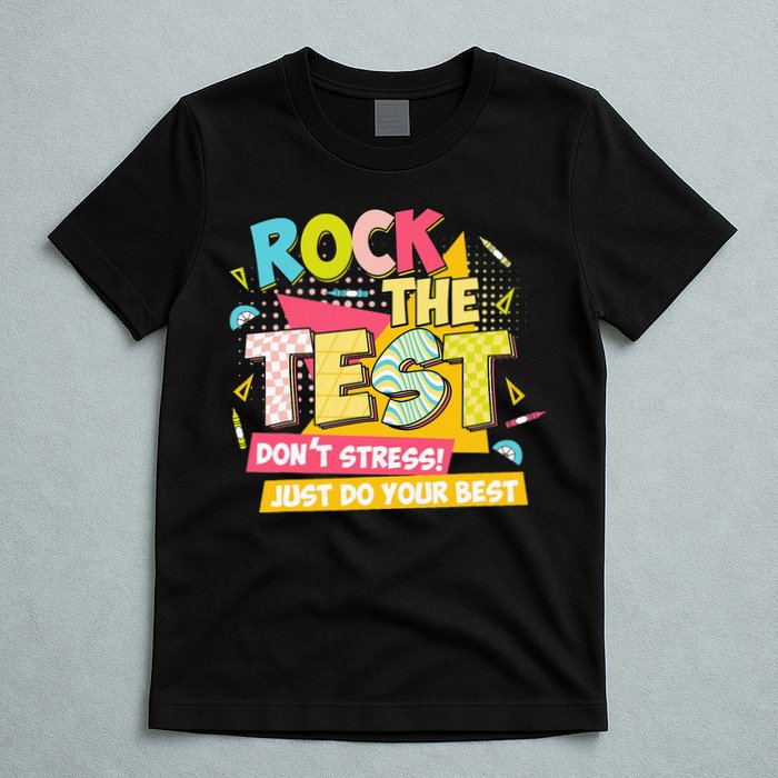 Rock The Test Day Motivational Retro Teachers Testing Day T-Shirt