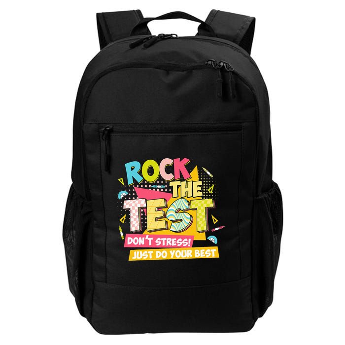 Rock The Test Day Motivational Retro Teachers Testing Day Backpack