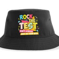 Rock The Test Day Motivational Retro Teachers Testing Day Sustainable Bucket Hat