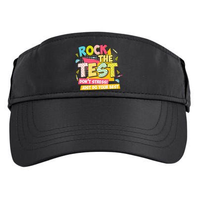 Rock The Test Day Motivational Retro Teachers Testing Day Adult Drive Performance Visor