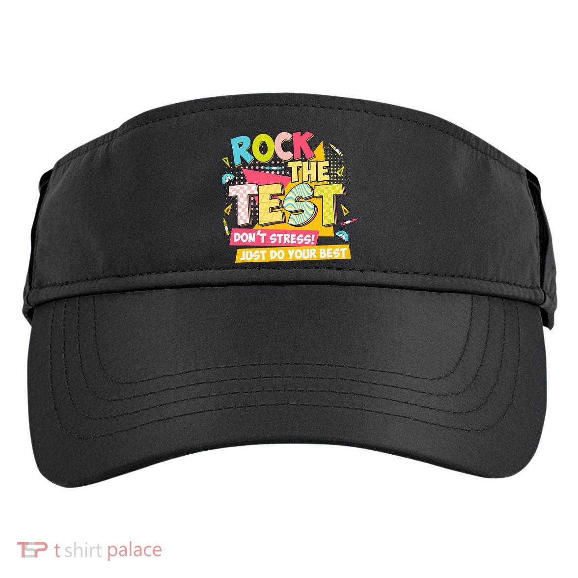 Rock The Test Day Motivational Retro Teachers Testing Day Adult Drive Performance Visor