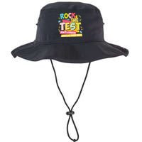 Rock The Test Day Motivational Retro Teachers Testing Day Bucket Hat