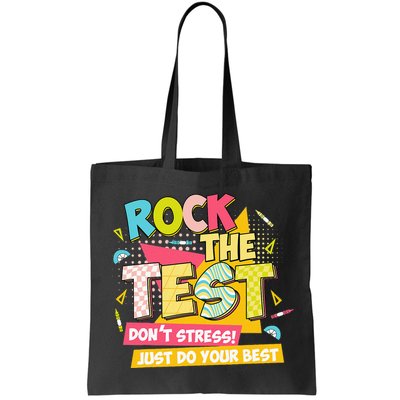 Rock The Test Day Motivational Retro Teachers Testing Day Bag
