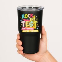 Rock The Test Day Motivational Retro Teachers Testing Day Tumbler