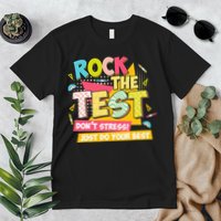 Rock The Test Day Motivational Retro Teachers Testing Day Premium T-Shirt