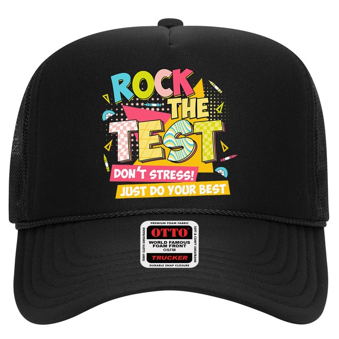 Rock The Test Day Motivational Retro Teachers Testing Day Trucker Hat