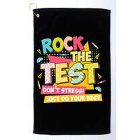 Rock The Test Day Motivational Retro Teachers Testing Day Golf Towel