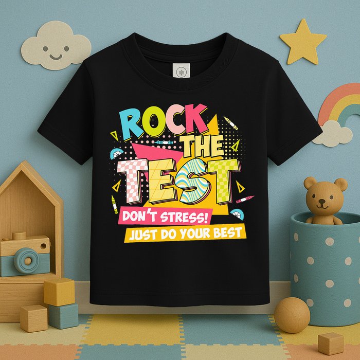 Rock The Test Day Motivational Retro Teachers Testing Day Toddler T-Shirt