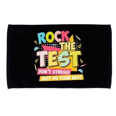 Rock The Test Day Motivational Retro Teachers Testing Day Microfiber Hand Towel