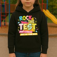 Rock The Test Day Motivational Retro Teachers Testing Day Kids Hoodie