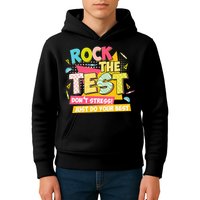 Rock The Test Day Motivational Retro Teachers Testing Day Kids Hoodie