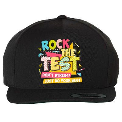 Rock The Test Day Motivational Retro Teachers Testing Day Wool Snapback Cap