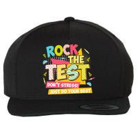 Rock The Test Day Motivational Retro Teachers Testing Day Wool Snapback Cap