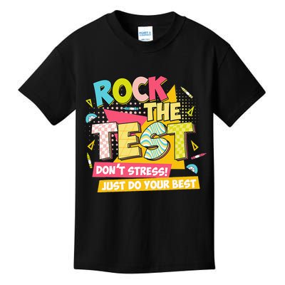 Rock The Test Day Motivational Retro Teachers Testing Day Kids T-Shirt
