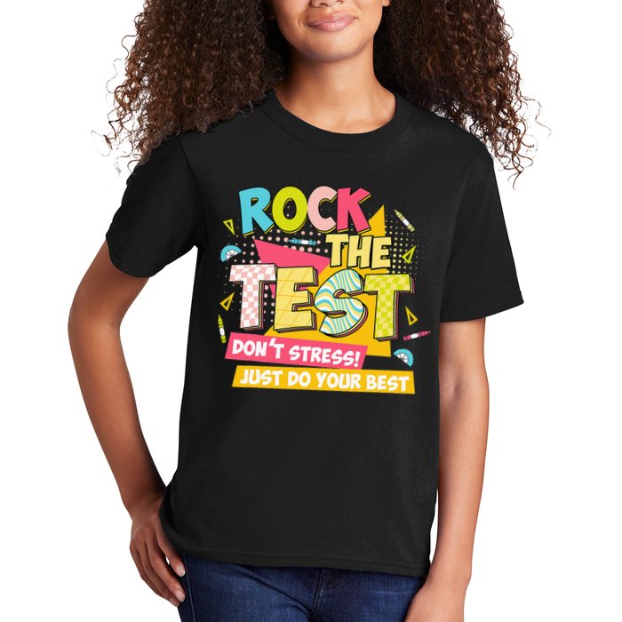 Rock The Test Day Motivational Retro Teachers Testing Day Kids T-Shirt