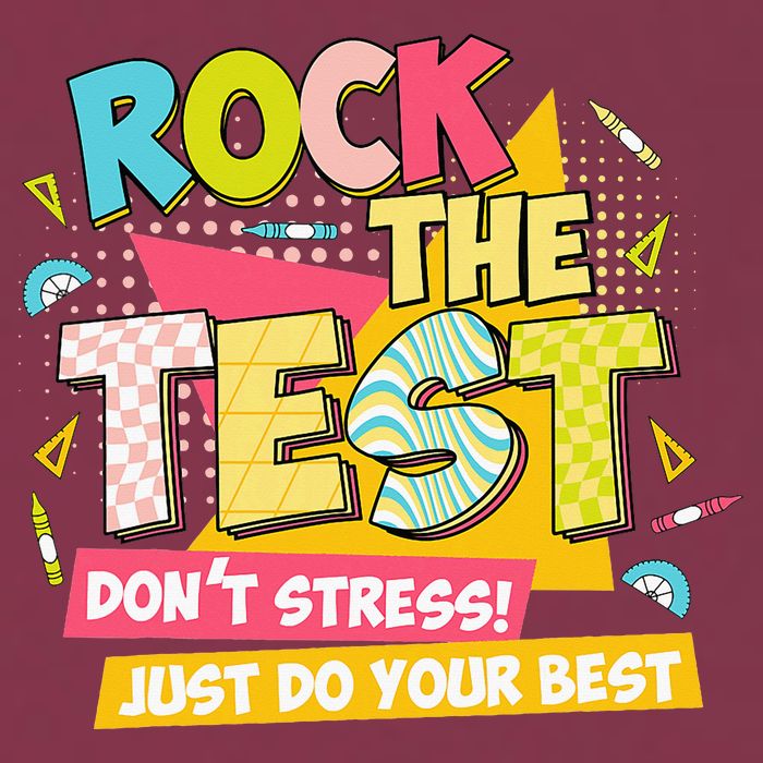 Rock The Test Day Motivational Retro Teachers Testing Day 16oz Travel Tumbler
