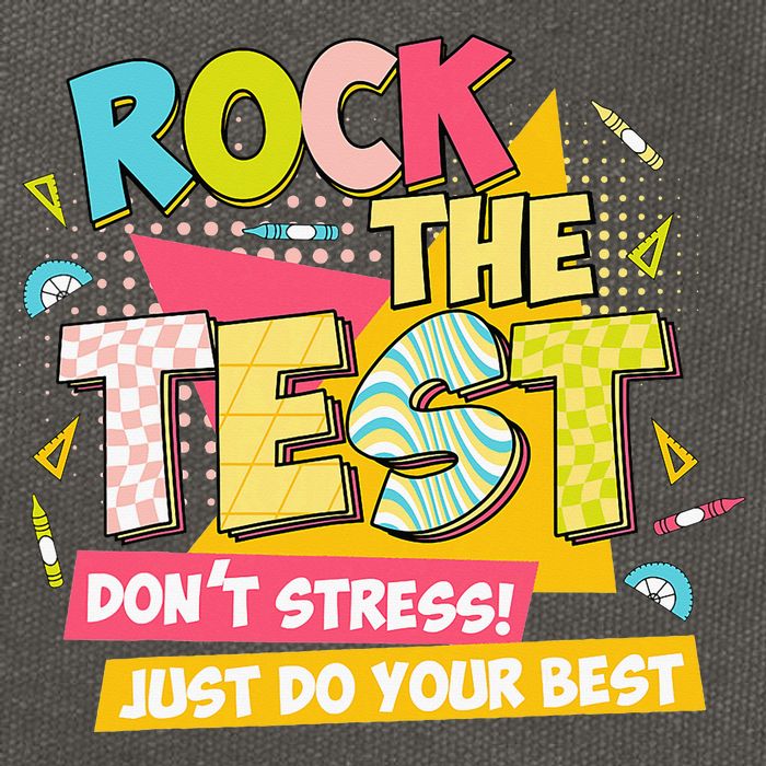 Rock The Test Day Motivational Retro Teachers Testing Day Cotton Canvas Backpack