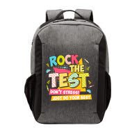 Rock The Test Day Motivational Retro Teachers Testing Day Vector Backpack