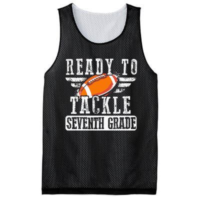 Ready To Tackle Seventh Grade Football Ball Back To School Mesh Reversible Basketball Jersey Tank