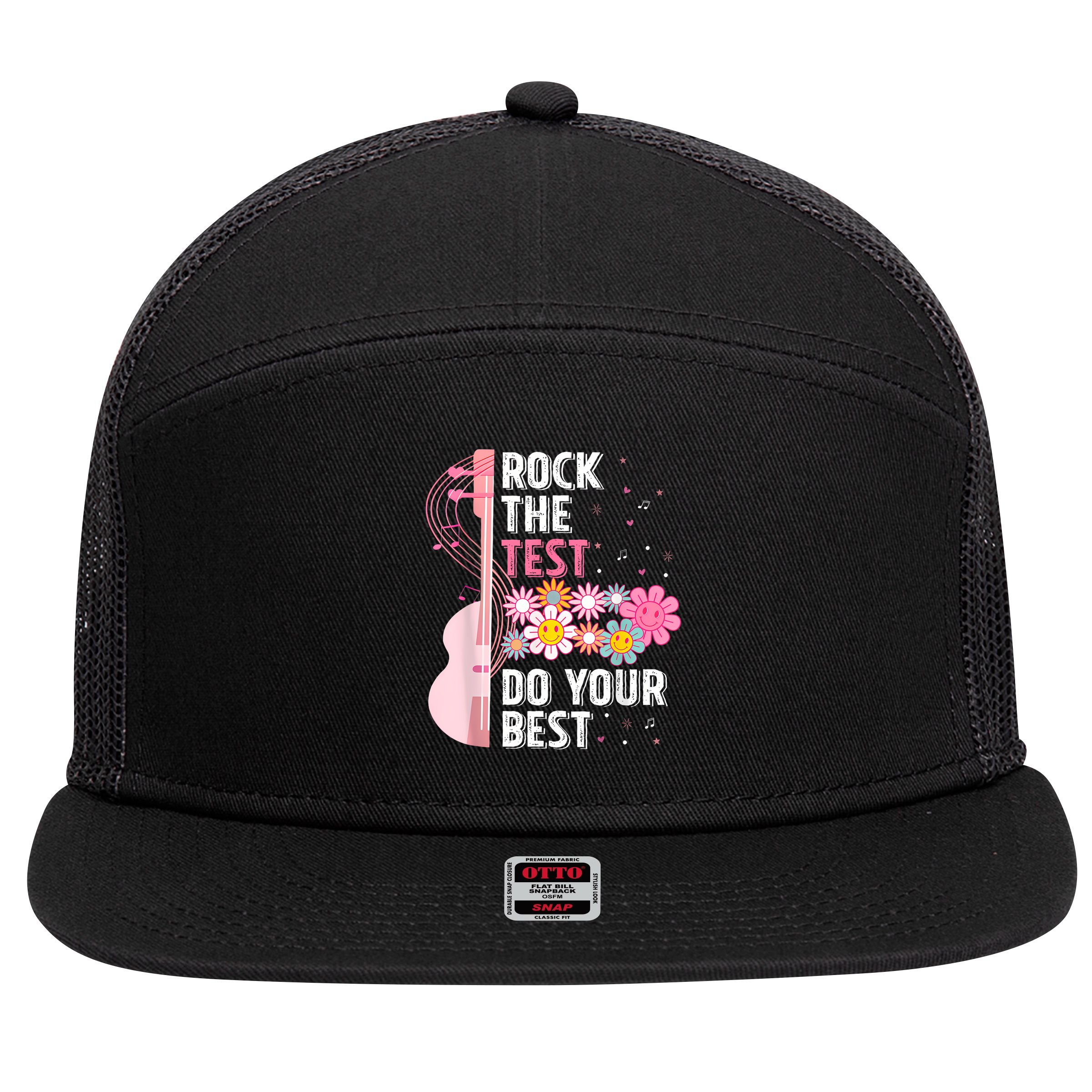 Rock The Test Do Your Best 7 Panel Mesh Trucker Snapback Hat