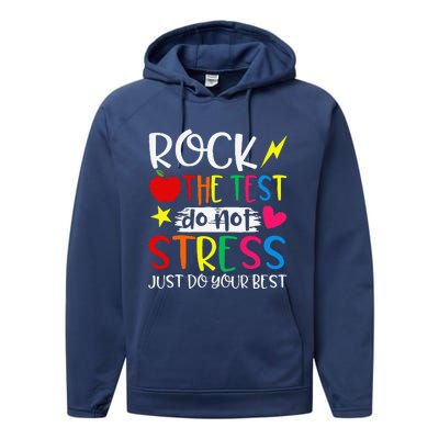 Rock The Test Do Not Stress Test Day Testing Motivational Performance Fleece Hoodie