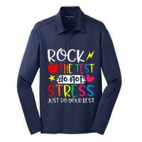 Rock The Test Do Not Stress Test Day Testing Motivational Silk Touch Performance Long Sleeve Polo