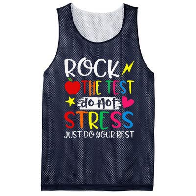 Rock The Test Do Not Stress Test Day Testing Motivational Mesh Reversible Basketball Jersey Tank