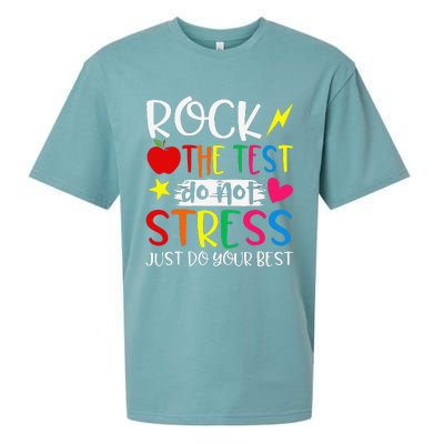 Rock The Test Do Not Stress Test Day Testing Motivational Sueded Cloud Jersey T-Shirt