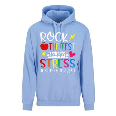 Rock The Test Do Not Stress Test Day Testing Motivational Unisex Surf Hoodie