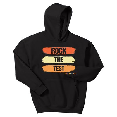 Rock The Test Testing Day Retro Motivational Teacher Student Kids Hoodie