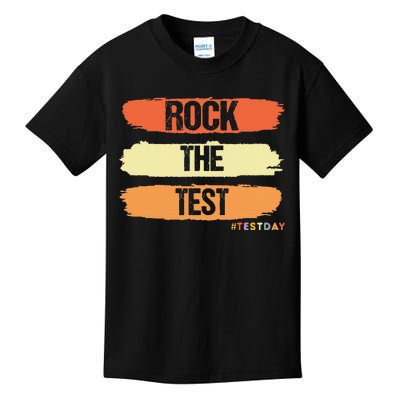 Rock The Test Testing Day Retro Motivational Teacher Student Kids T-Shirt