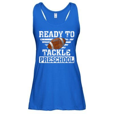 Ready To Tackle Preschool Football First Day Of School Ladies Essential Flowy Tank